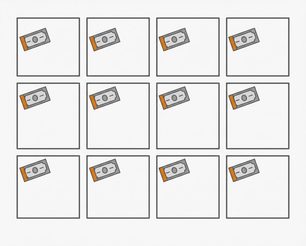 Ilustración de invertir un monto completo al inicio de cada mes de forma consistente durante todo el año.