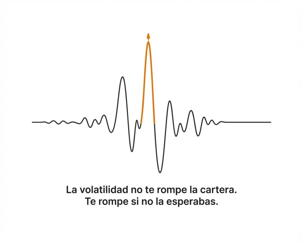 Ilustración abstracta de una línea irregular representando la volatilidad en los mercados financieros.