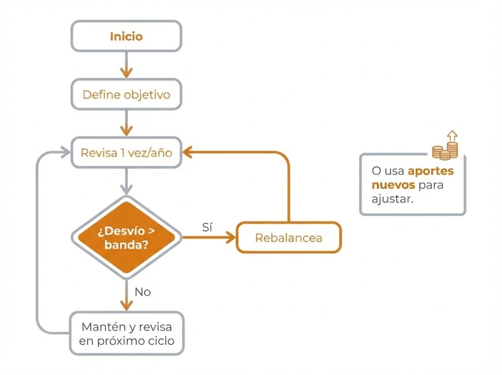 diagrama de flujo de decisión para rebalanceo de cartera