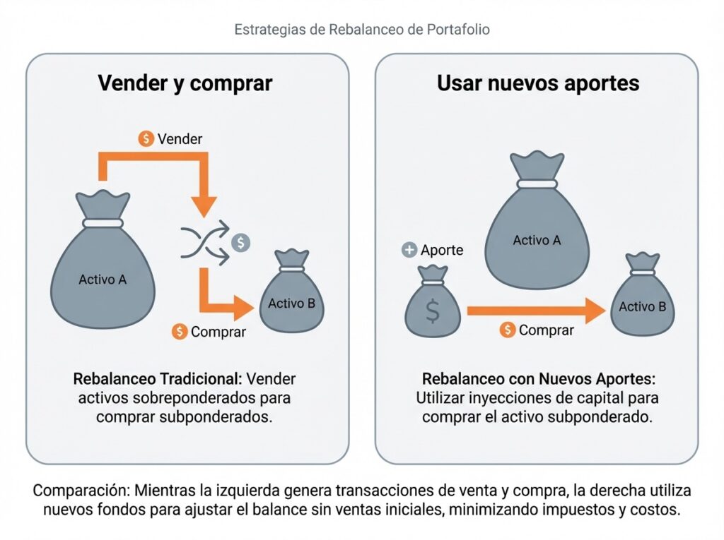rebalanceo usando nuevos aportes sin vender activos