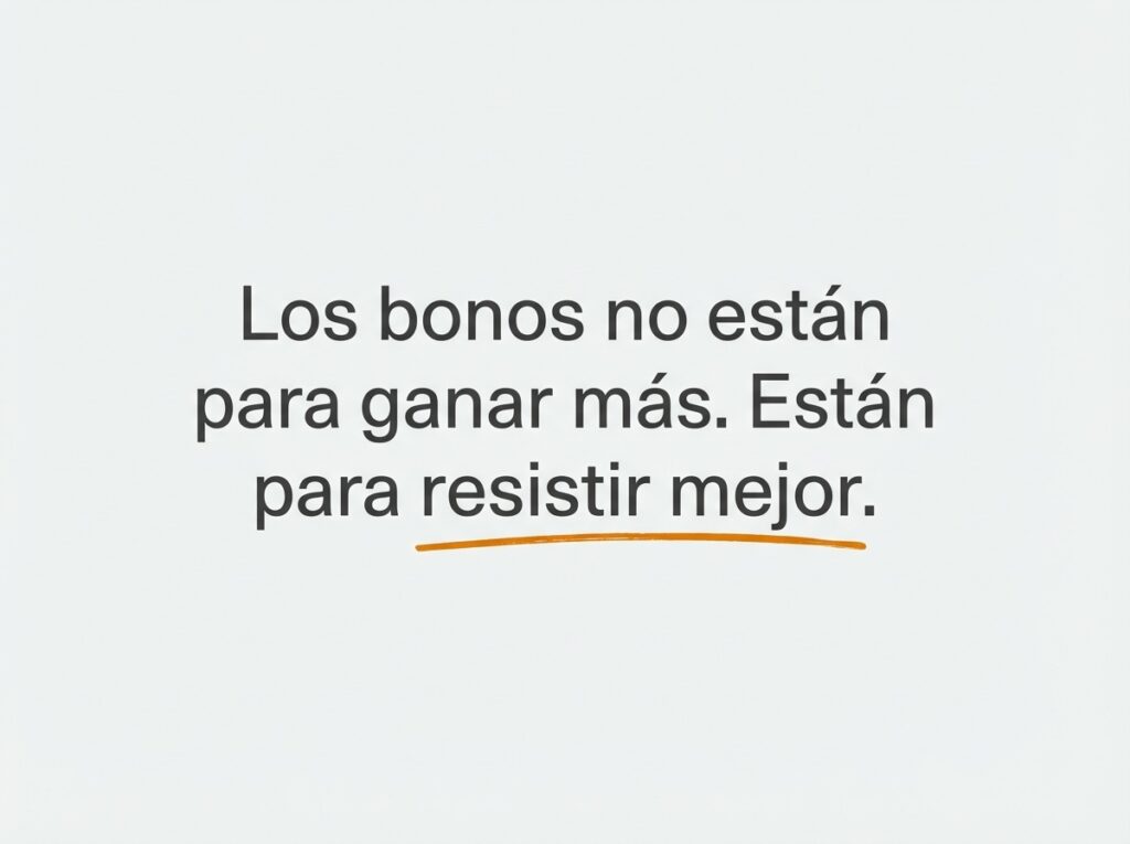 Frase sobre el rol de los bonos en una cartera de inversión